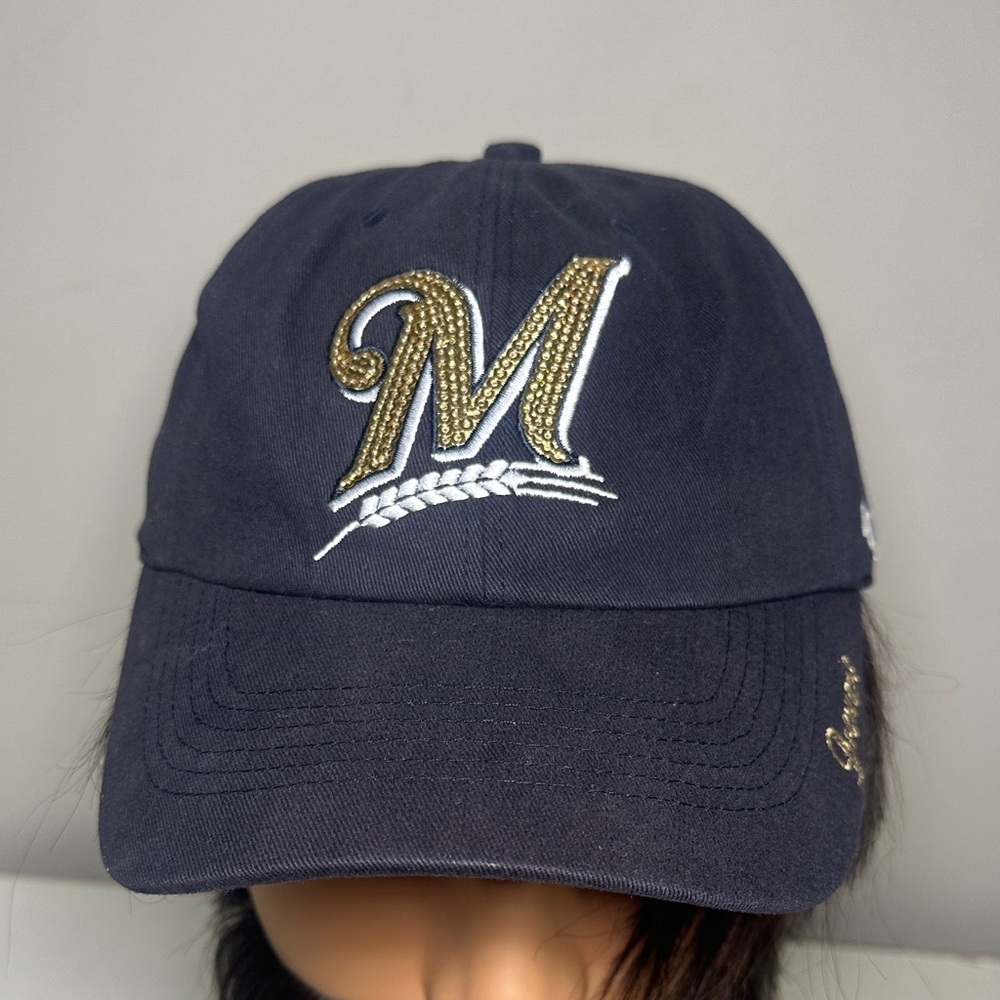 47 Brand Milwaukee Brewers sparkle Navy Cap with Gold Details